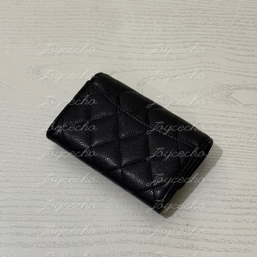 『全新全配』Chanel 香奈兒 新款CF單層拉鍊卡包 黑金單層卡包-4