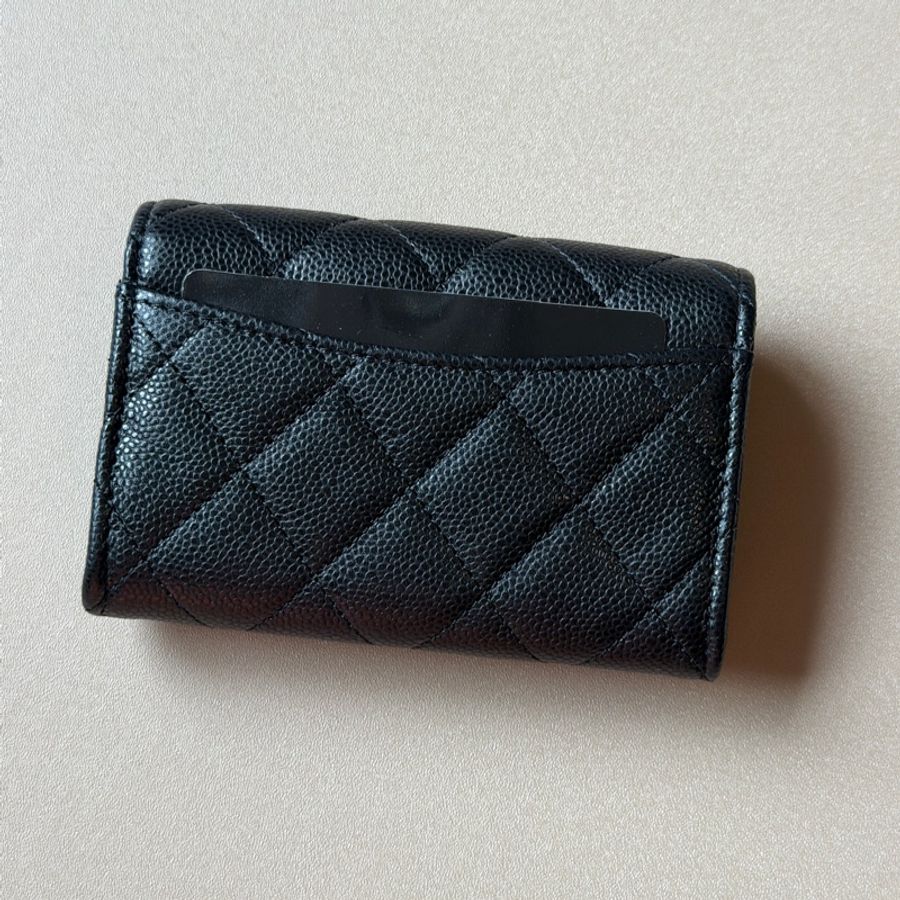 『全新全配』Chanel 香奈兒 新款CF單層拉鍊卡包 黑金單層卡包-26