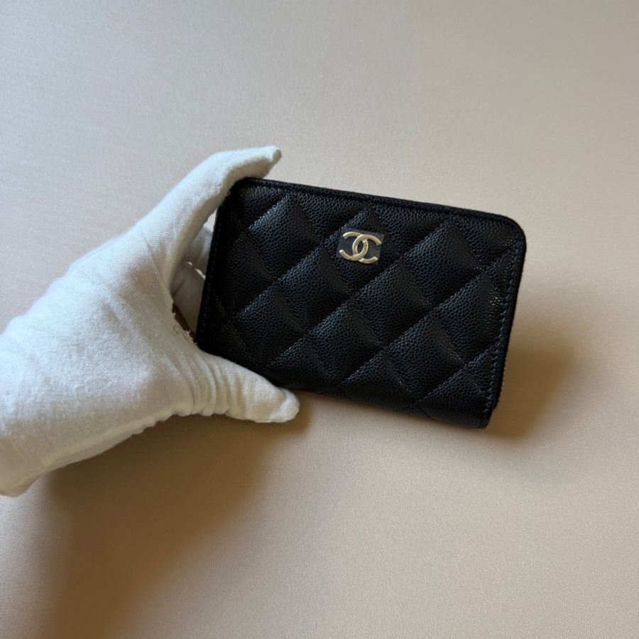 914intheair精品代購『全新全配』Chanel 香奈兒 新款大ㄇ零錢包 黑金牛 短夾-2