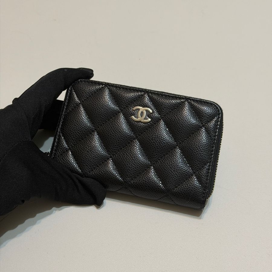 914intheair精品代購『全新全配』Chanel 香奈兒 新款大ㄇ零錢包 黑金牛 短夾-5