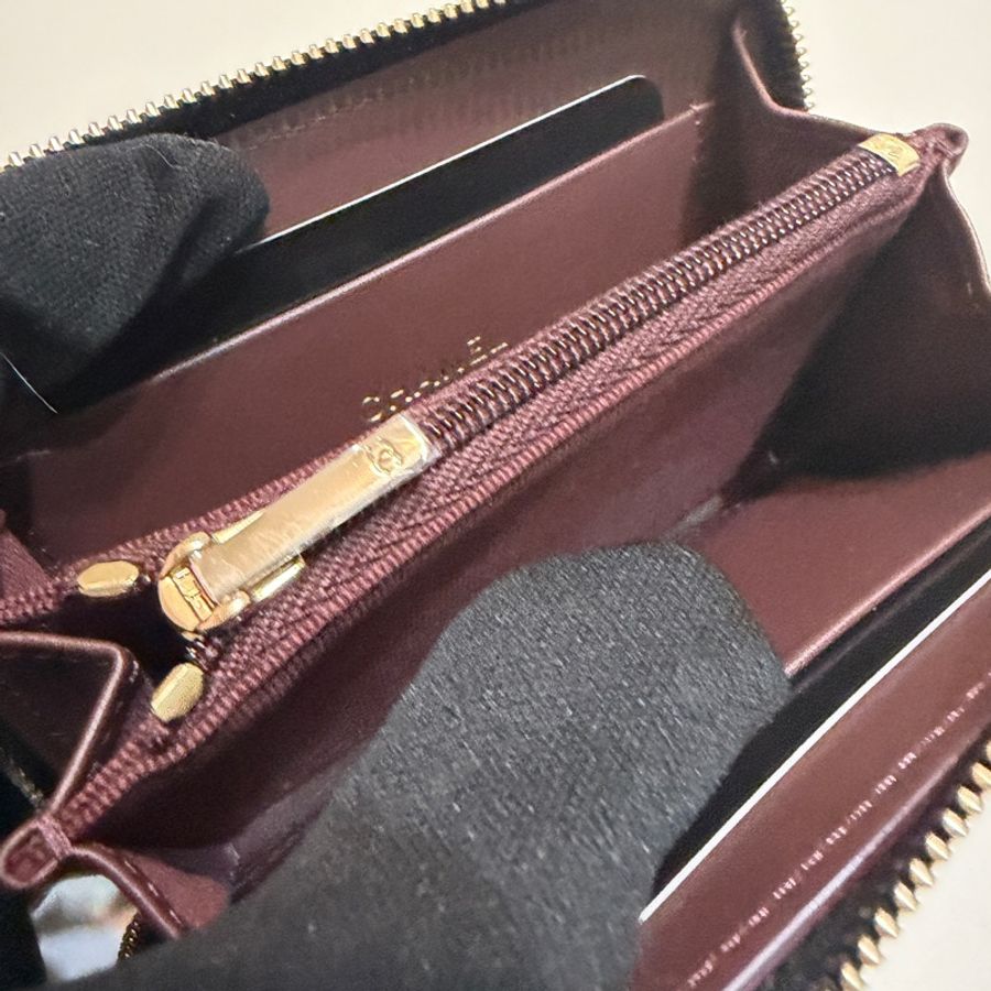 914intheair精品代購『全新全配』Chanel 香奈兒 新款大ㄇ零錢包 黑金牛 短夾-20
