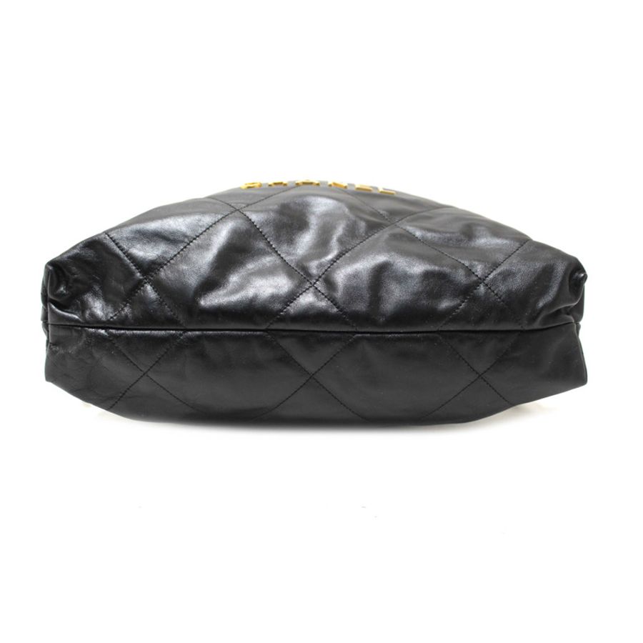 Chanel Black Chanel 22 Calfskin Leather Drawstring Chain Backpack-5