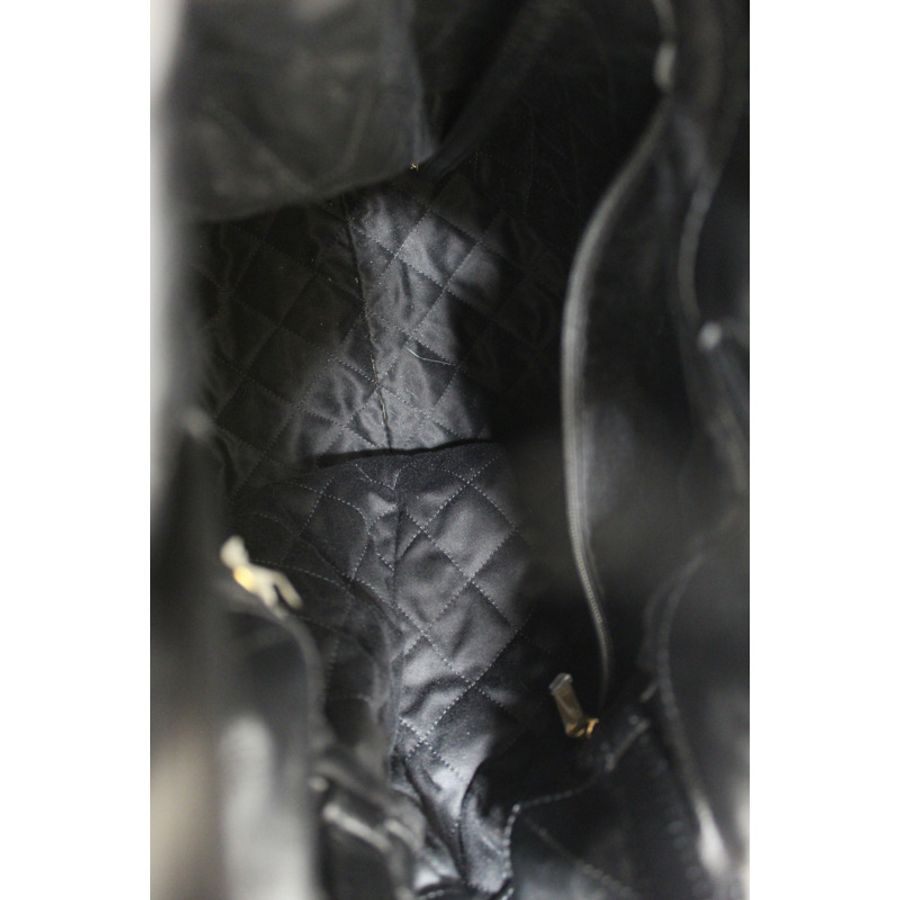Chanel Black Chanel 22 Calfskin Leather Drawstring Chain Backpack-14