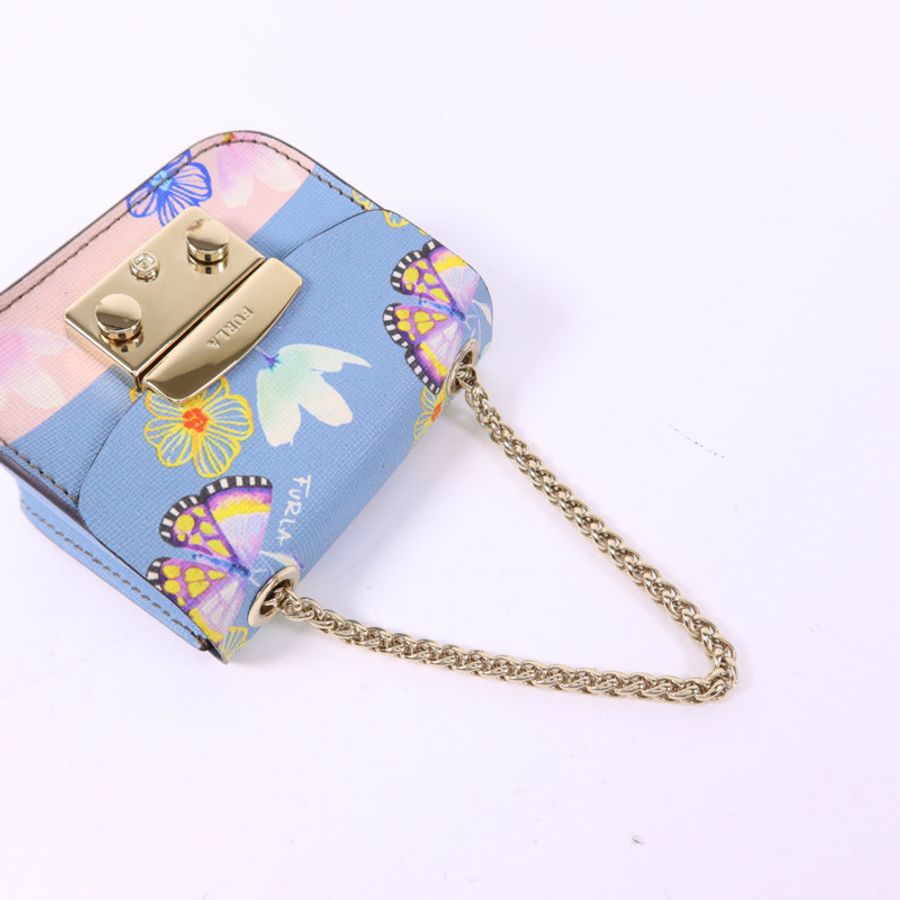 Furla 牛皮皮革Metropolis Mini Cosmetic Case金扣手挽袋-4