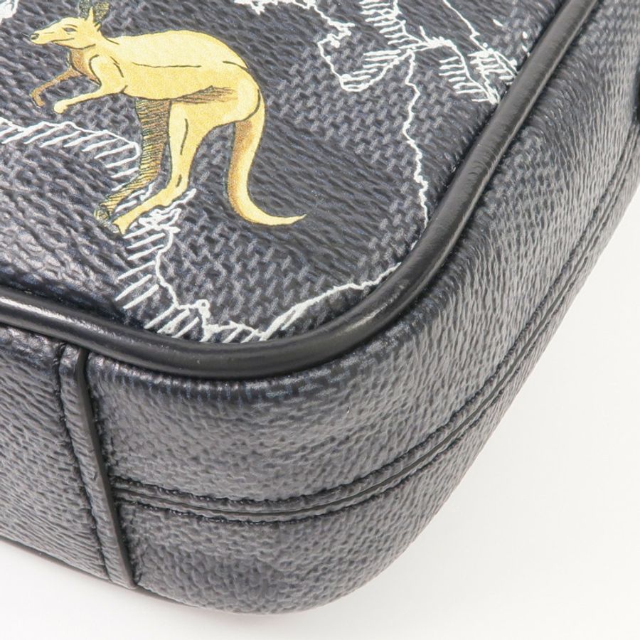 LOUIS VUITTON Damier Graphite Danube Slim PM銀扣肩背袋-7