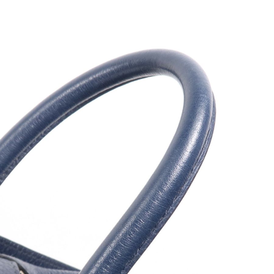 HERMES Clemence皮革Lindy 34銀扣手挽肩背兩用袋Navy-15