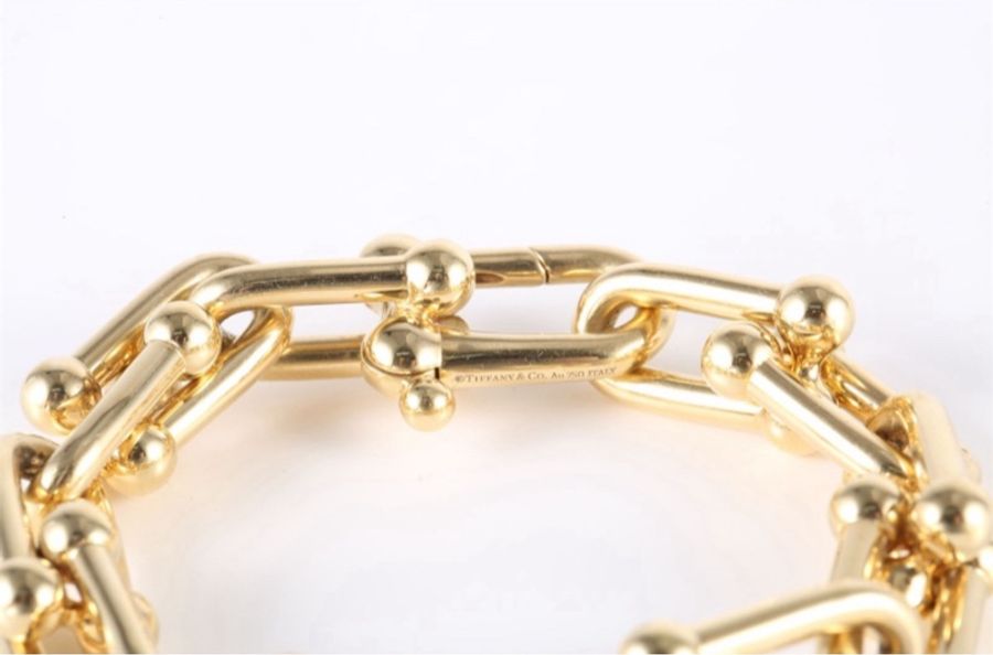 TIFFANY&CO(蒂芙尼) 18K黃金 黃金 Tiffany HardWear系列大號鏈環手鏈 18K-2