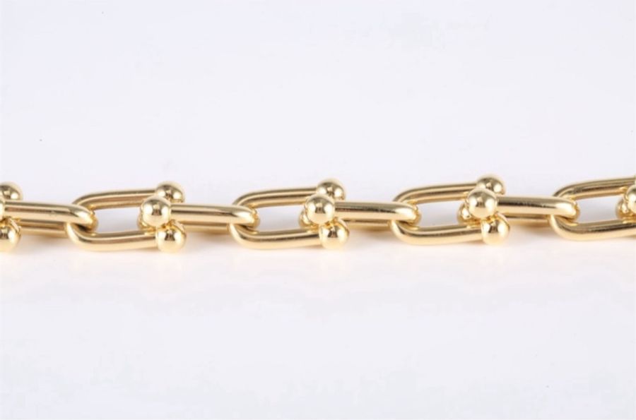 TIFFANY&CO(蒂芙尼) 18K黃金 黃金 Tiffany HardWear系列大號鏈環手鏈 18K-4