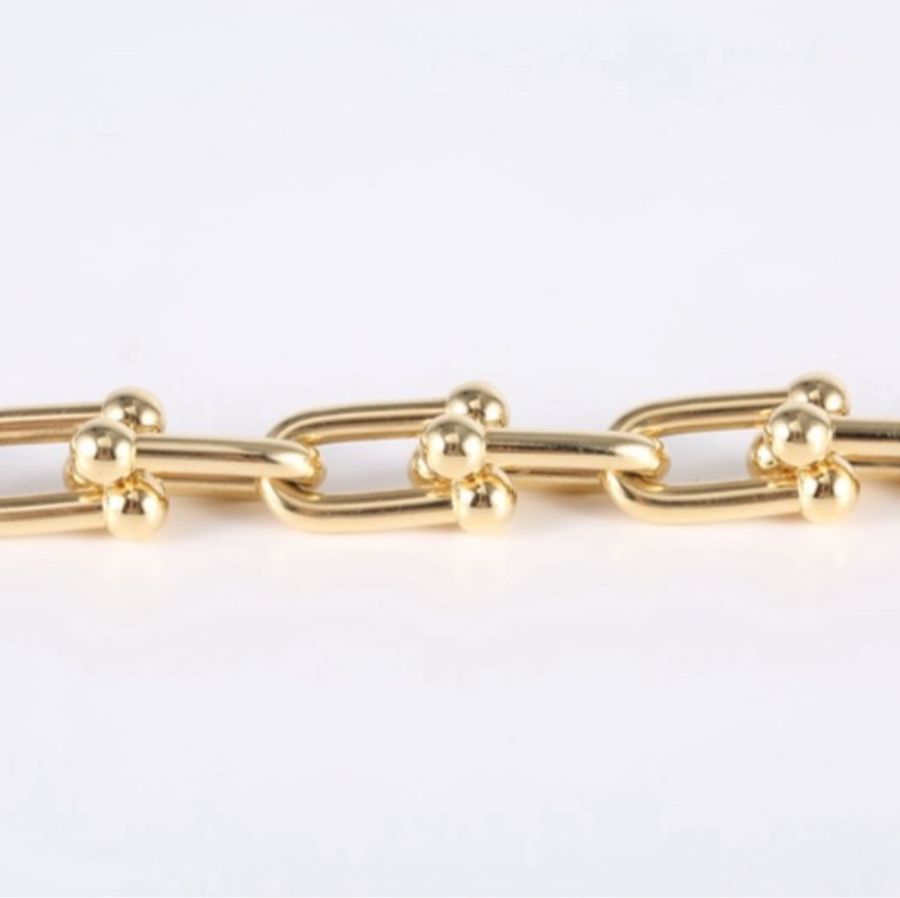 TIFFANY&CO(蒂芙尼) 18K黃金 黃金 Tiffany HardWear系列大號鏈環手鏈 18K-9