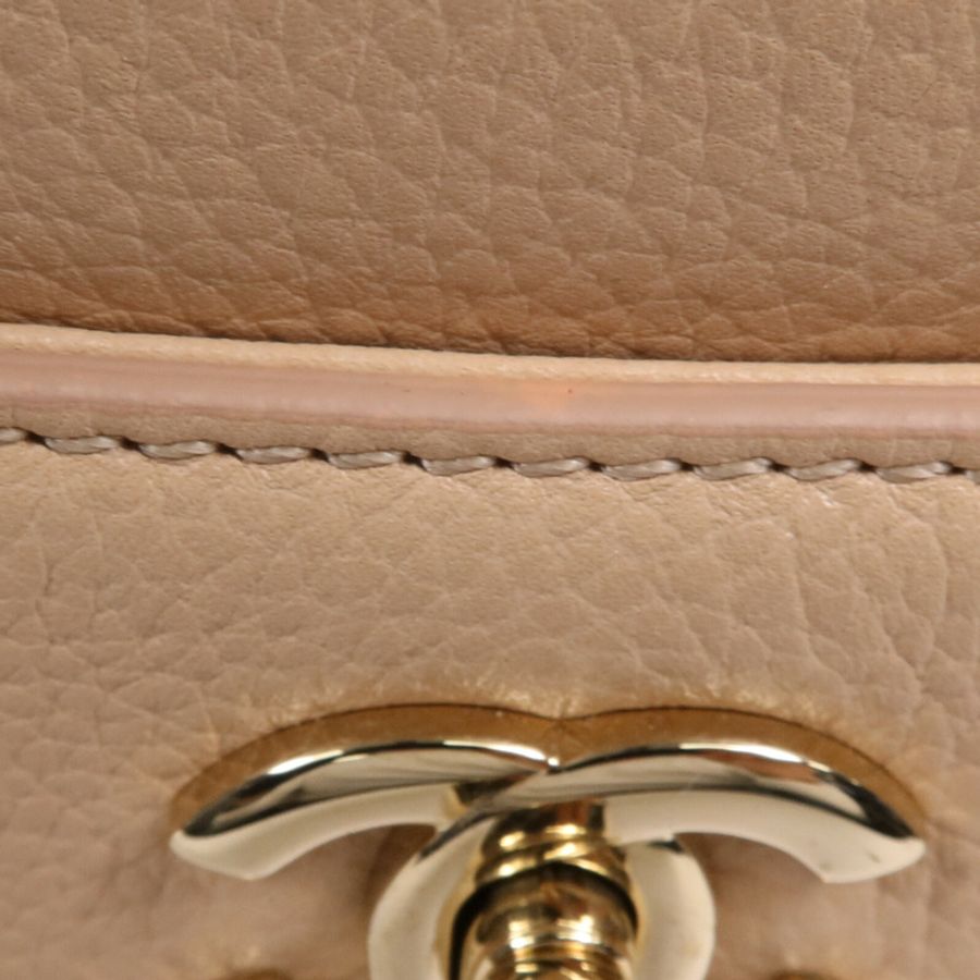 CHANEL 牛皮皮革2 Way Shoulder Bag金扣手挽肩背兩用袋-11