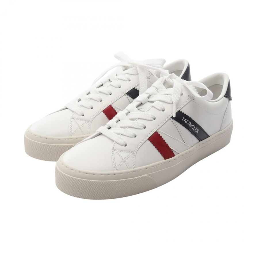MONCLER MONACO2 運動鞋 4M00180M449600144 皮革 白色 紅色 #44 全新 男款-0