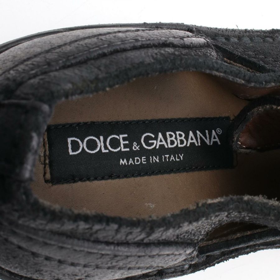 DOLCE & GABBANA 夏季平底涼鞋,黑色真皮,8.5碼,二手女鞋-4