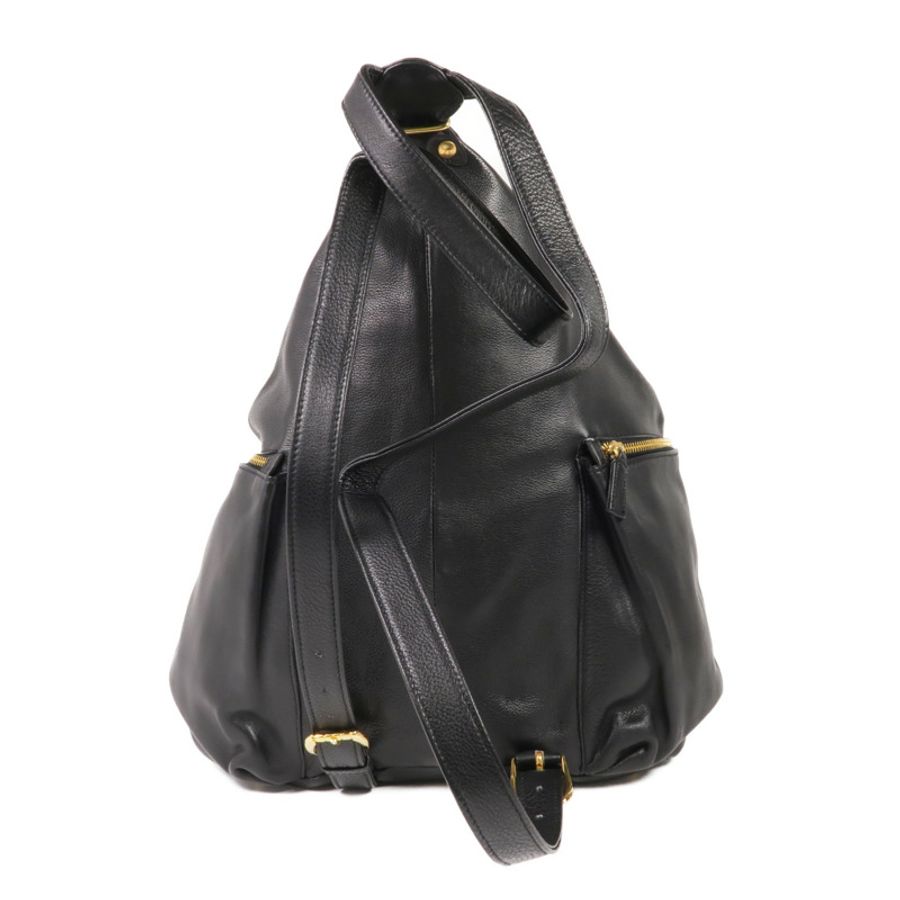 VERSACE 牛皮皮革Backpack金扣背包-1