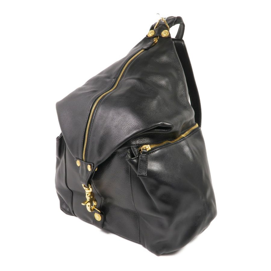VERSACE 牛皮皮革Backpack金扣背包-2
