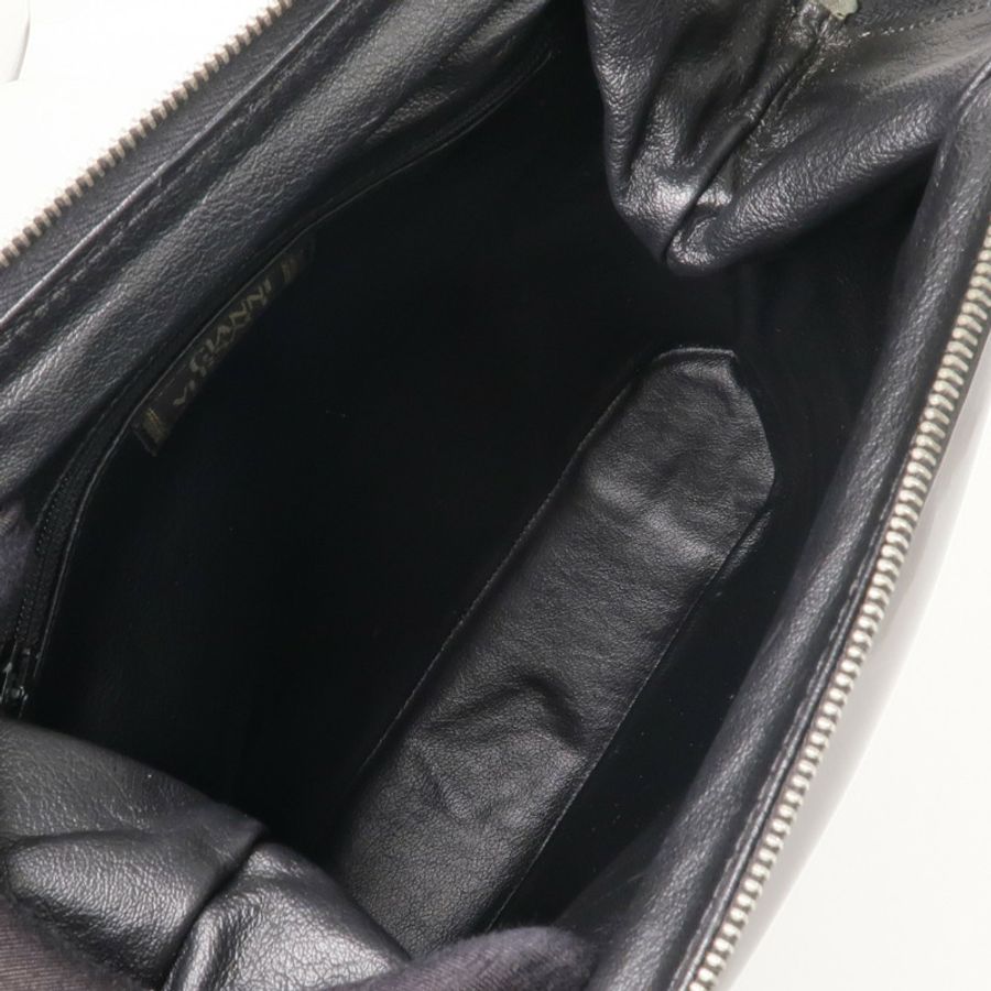 VERSACE 漆皮皮革Handbag銀扣手挽袋-14