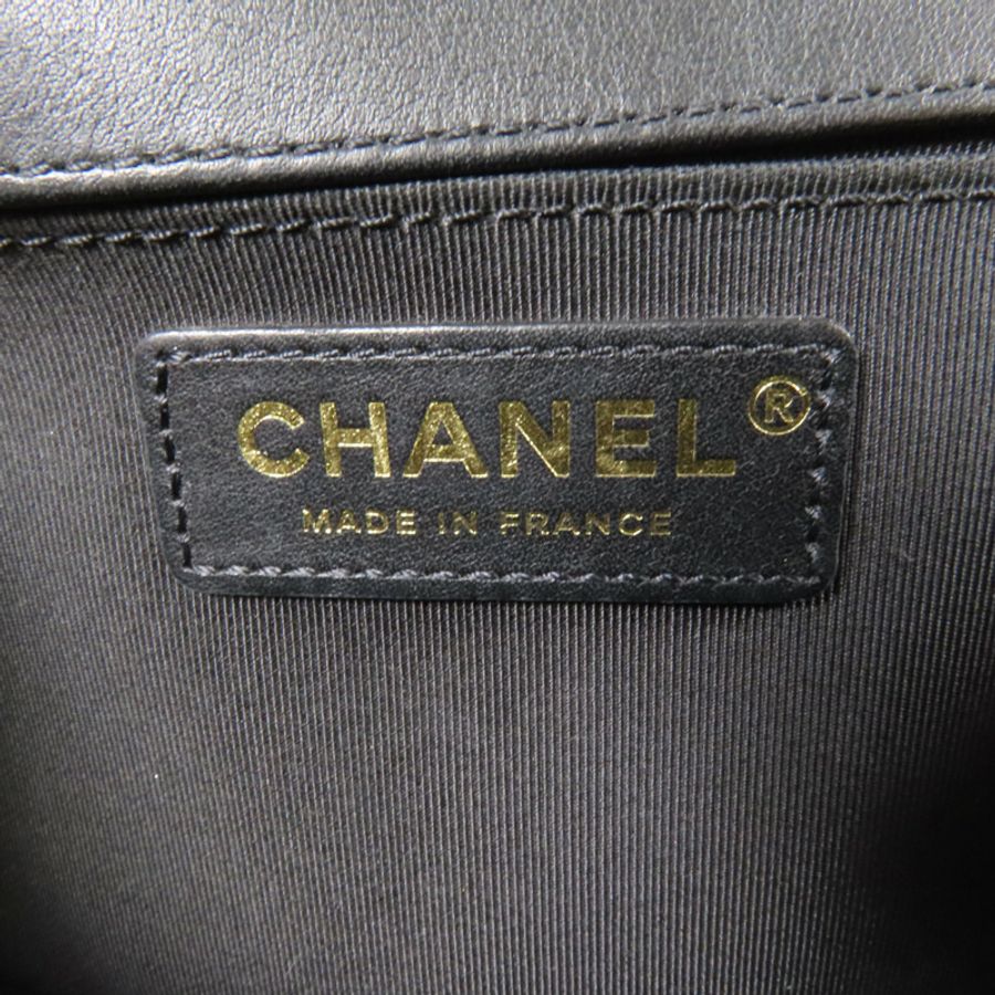 CHANEL 羊皮皮革Boy 25 2Way Shoulder Bag金扣鏈帶手挽肩背兩用袋-9