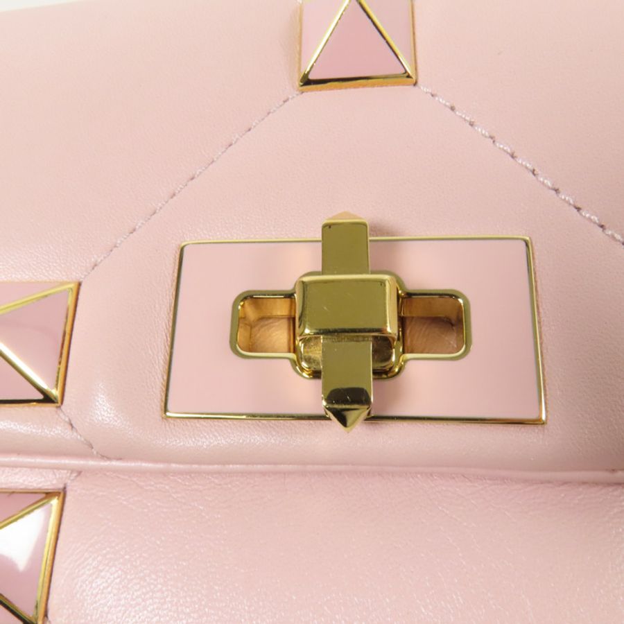 Valentino 羊皮皮革Rockstud金扣手挽肩背兩用袋-8