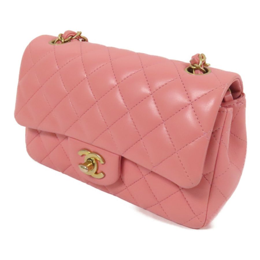 CHANEL 羊皮皮革Classic 20金扣鏈帶肩背袋-2