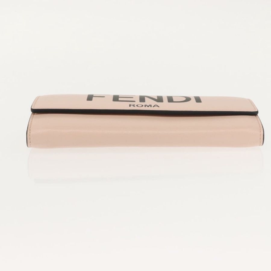 【日本直送】FENDI 長版皮夾 皮革 粉紅色 金色 正品 148474-5