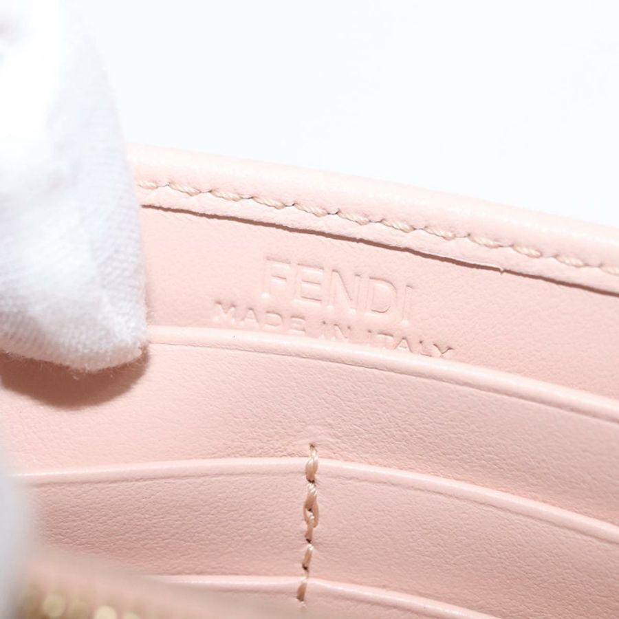 【日本直送】FENDI 長版皮夾 皮革 粉紅色 金色 正品 148474-16