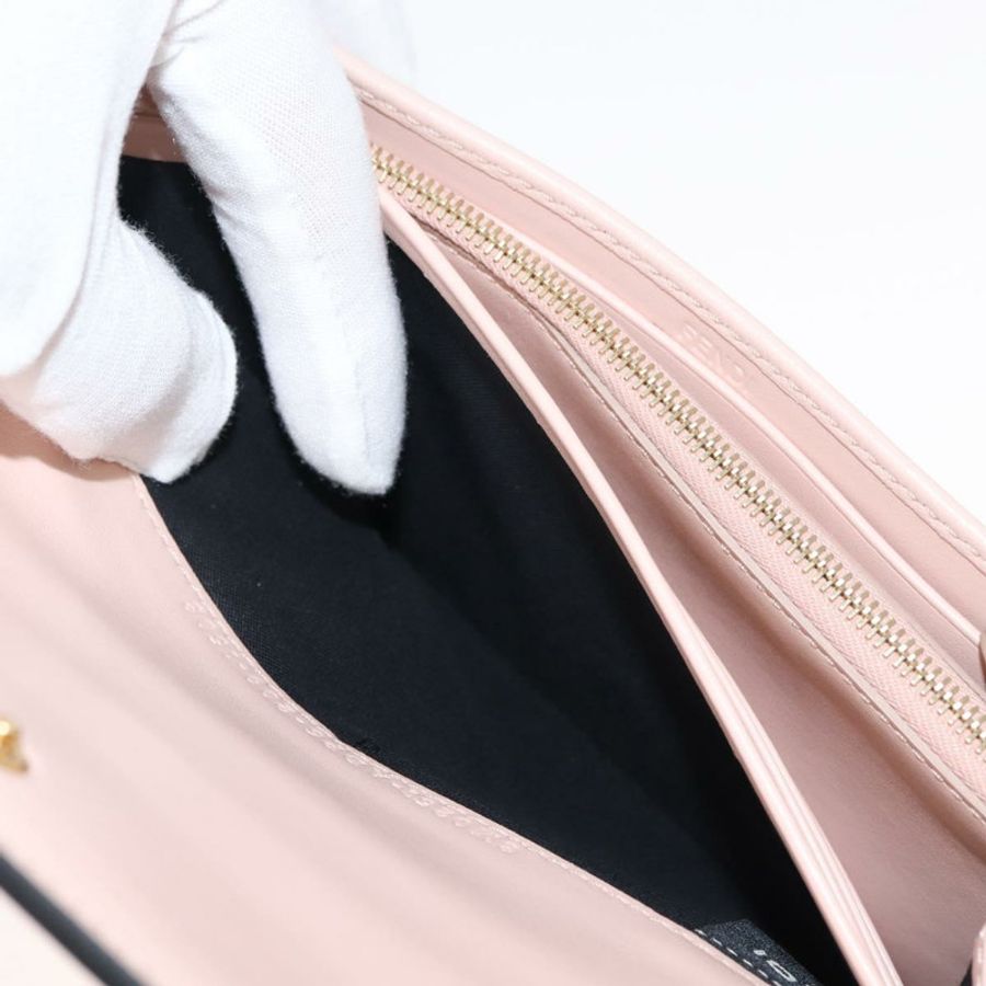 【日本直送】FENDI 長版皮夾 皮革 粉紅色 金色 正品 148474-18