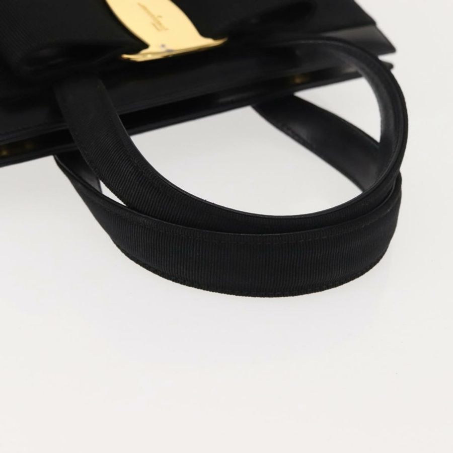 【日本直送】Salvatore Ferragamo Vala 手提包 皮革 黑色 金色 正品 148890-6