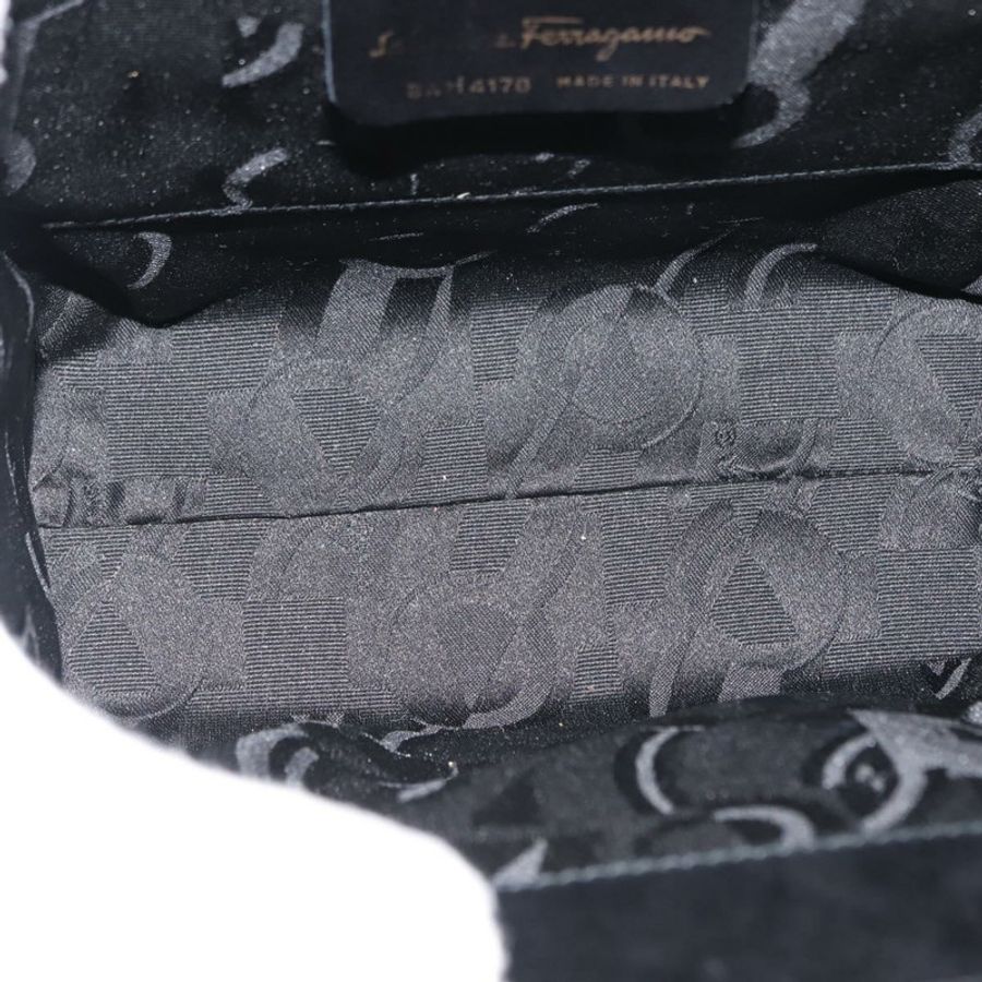 【日本直送】Salvatore Ferragamo Vala 手提包 皮革 黑色 金色 正品 148890-10