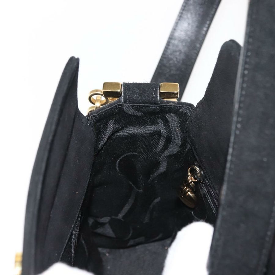 【日本直送】Salvatore Ferragamo Gancini 肩背包 麂皮 黑色 金色 正品 148886-17