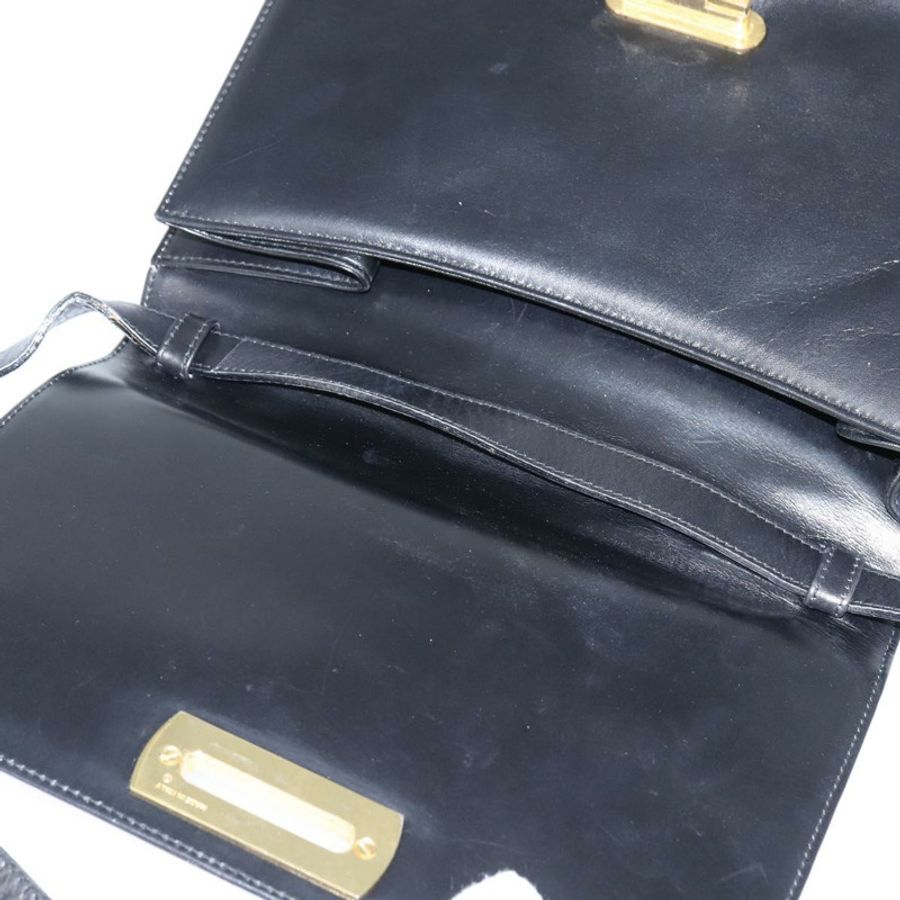 【日本直送】Salvatore Ferragamo Gancini 單肩包,黑色皮革,金色,正品,貨號 150291-9