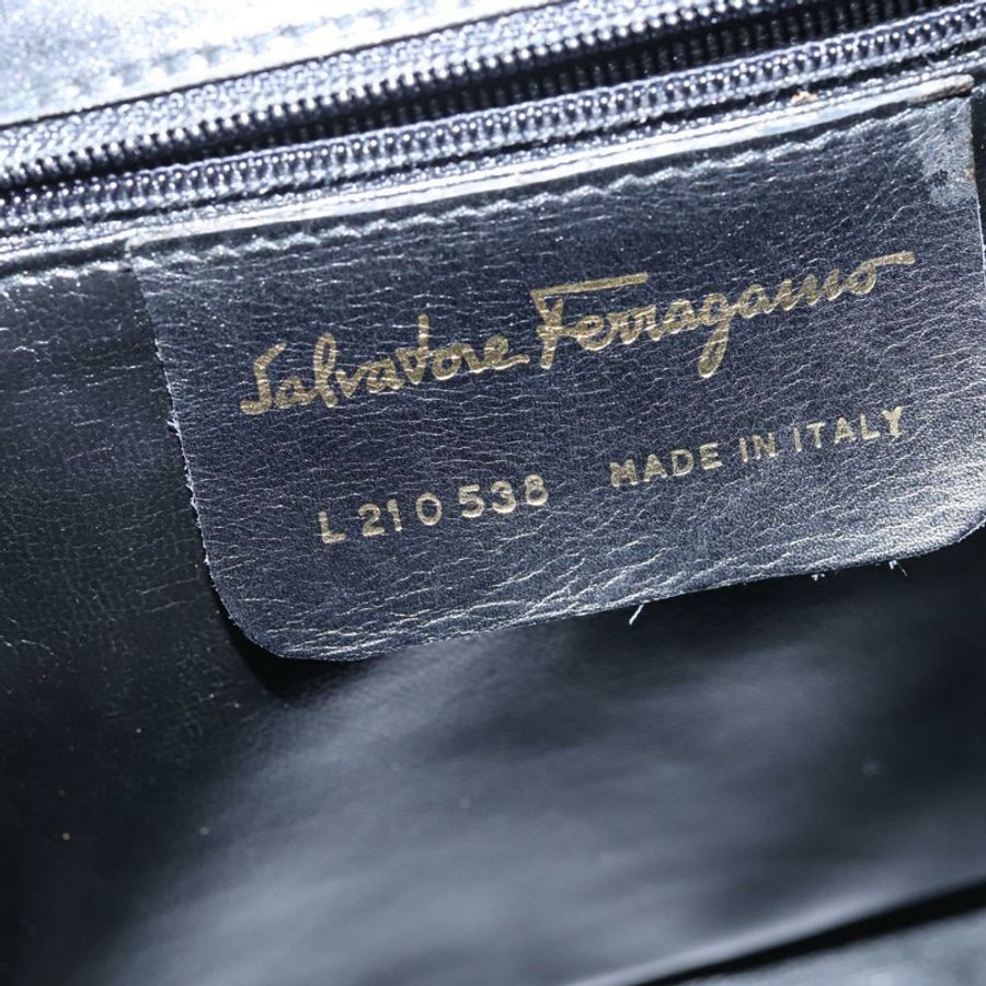 【日本直送】Salvatore Ferragamo Gancini 單肩包,黑色皮革,金色,正品,貨號 150291-11