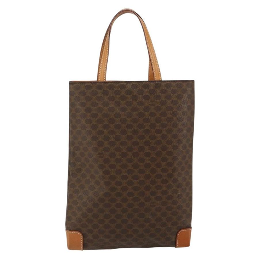 【日本直送】CELINE Macadam帆布手提包 PVC皮革 棕色 金色 正品 148902-1