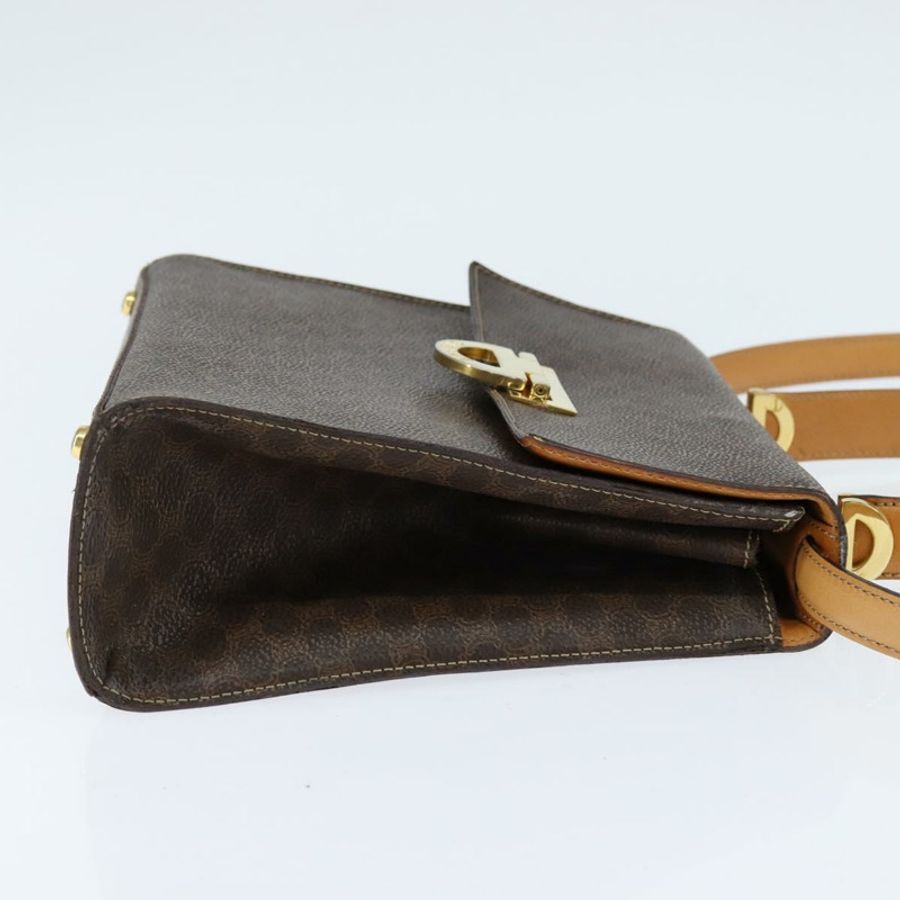 【日本直送】CELINE Macadam帆布手提包 PVC皮革 2way Brown Gold Auth 150512-3