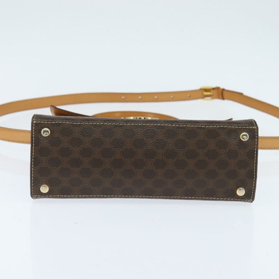 【日本直送】CELINE Macadam帆布手提包 PVC皮革 2way Brown Gold Auth 150512-4