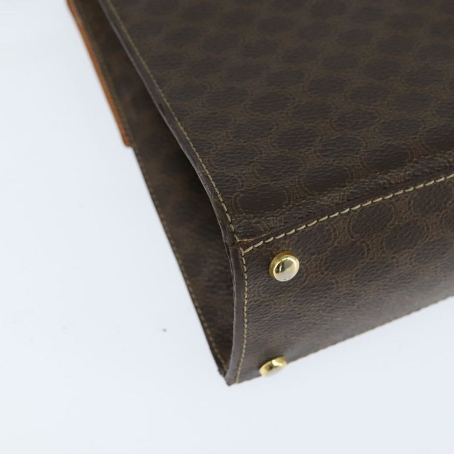 【日本直送】CELINE Macadam帆布手提包 PVC皮革 2way Brown Gold Auth 150512-16