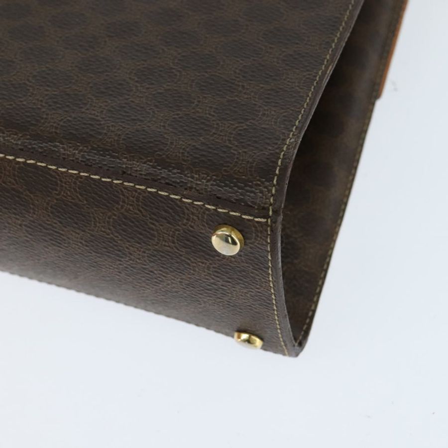 【日本直送】CELINE Macadam帆布手提包 PVC皮革 2way Brown Gold Auth 150512-17