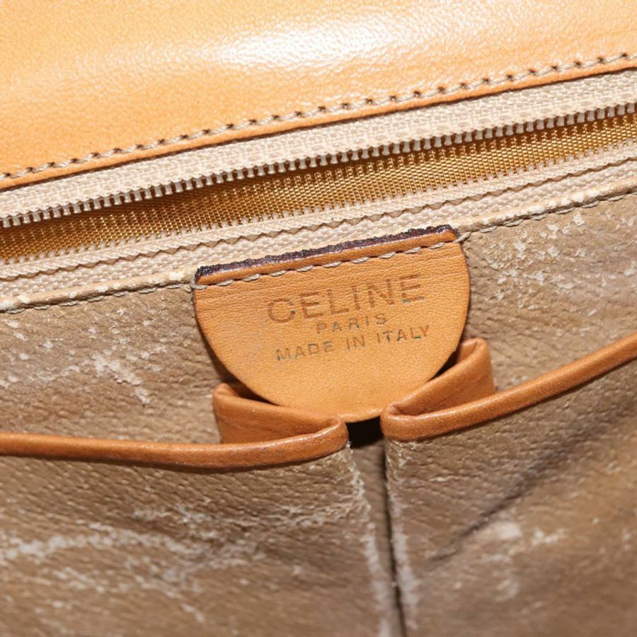 【日本直送】CELINE Macadam帆布手提包 PVC皮革 2way Brown Gold Auth 150512-19