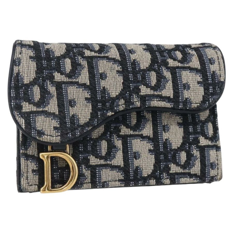 【日本直送】Christian Dior Trotter帆布馬鞍形零錢包卡包 海軍藍 正品 147559-0