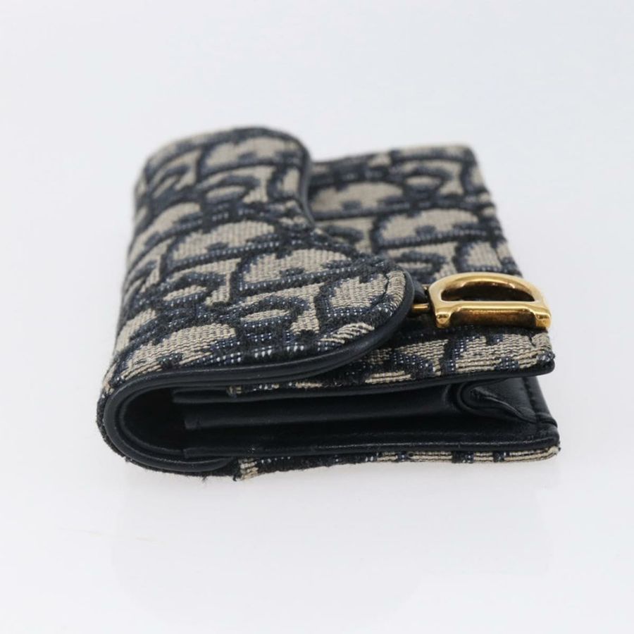 【日本直送】Christian Dior Trotter帆布馬鞍形零錢包卡包 海軍藍 正品 147559-2