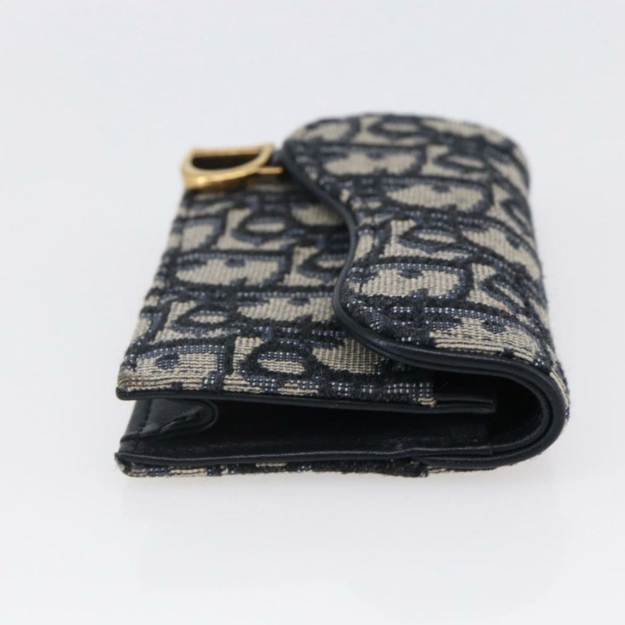 【日本直送】Christian Dior Trotter帆布馬鞍形零錢包卡包 海軍藍 正品 147559-3