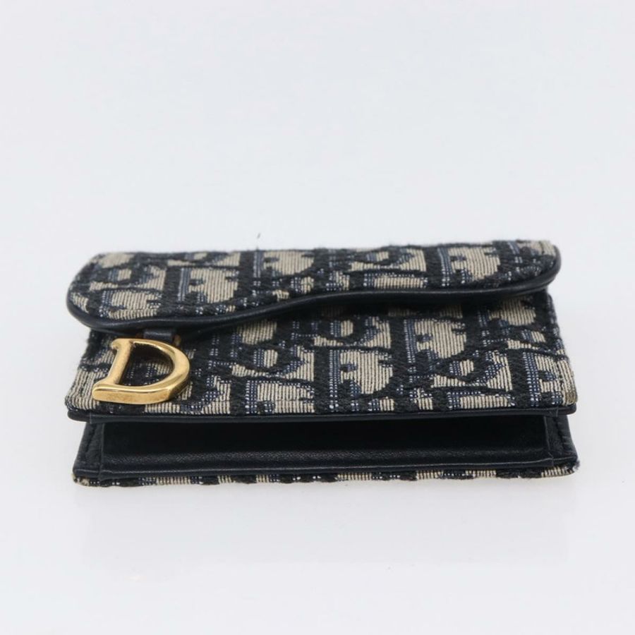 【日本直送】Christian Dior Trotter帆布馬鞍形零錢包卡包 海軍藍 正品 147559-5