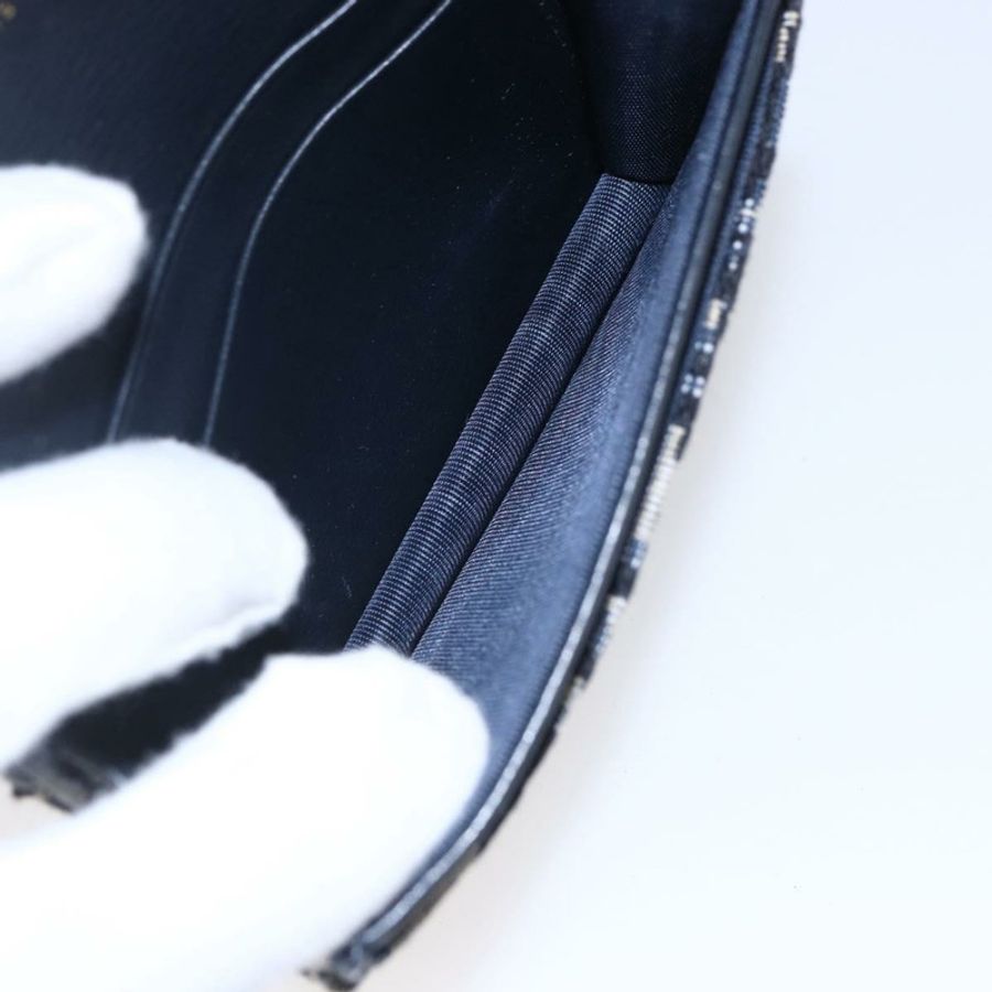 【日本直送】Christian Dior Trotter帆布馬鞍形零錢包卡包 海軍藍 正品 147559-10