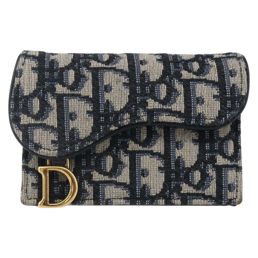 【日本直送】Christian Dior Trotter帆布馬鞍形零錢包卡包 海軍藍 正品 147559-12