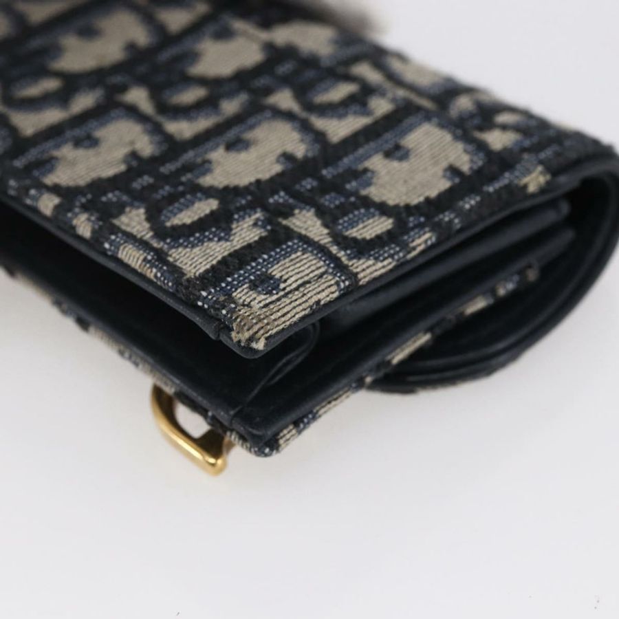 【日本直送】Christian Dior Trotter帆布馬鞍形零錢包卡包 海軍藍 正品 147559-14