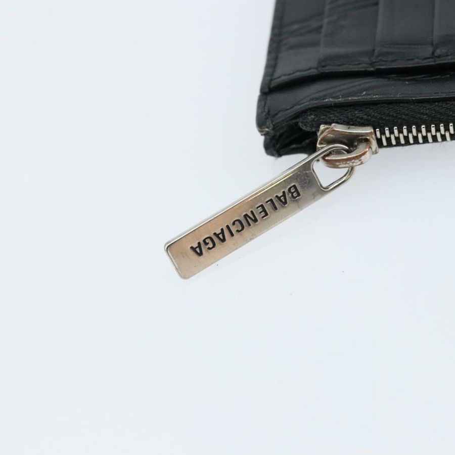 【日本直送】BALENCIAGA 黑色皮革卡包 717784 正品編號 146092-7