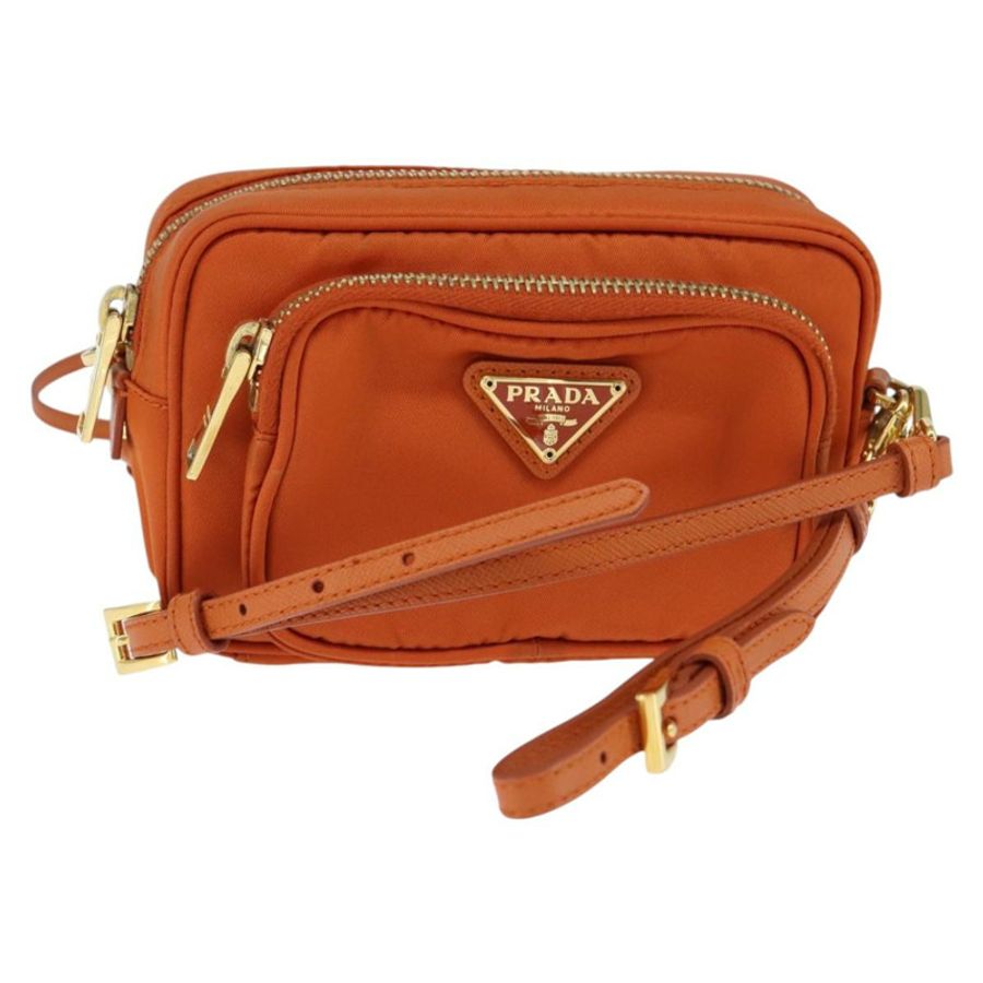 【日本直送】PRADA 單肩包 尼龍 橙色 金色 正品 149289-0