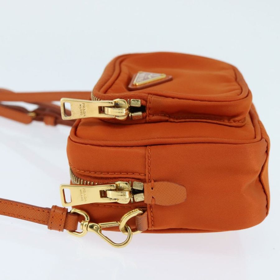 【日本直送】PRADA 單肩包 尼龍 橙色 金色 正品 149289-2