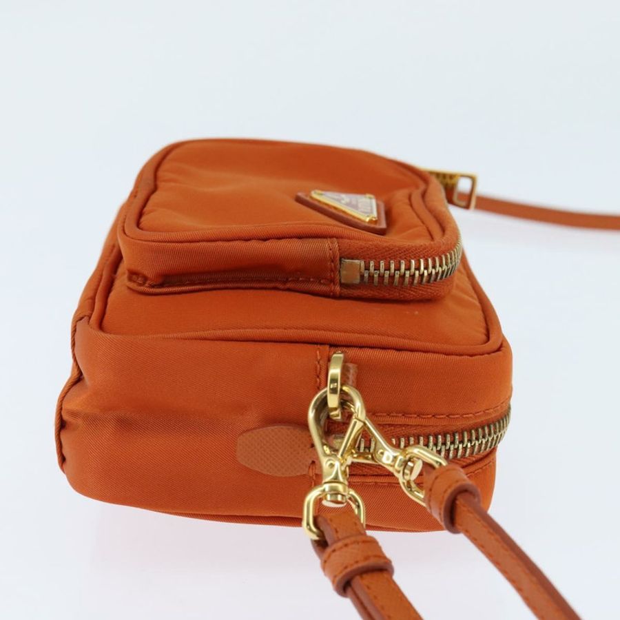【日本直送】PRADA 單肩包 尼龍 橙色 金色 正品 149289-3