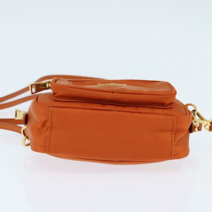 【日本直送】PRADA 單肩包 尼龍 橙色 金色 正品 149289-4