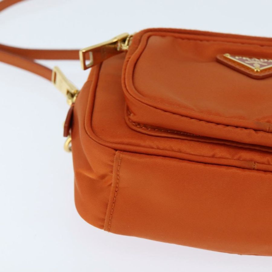 【日本直送】PRADA 單肩包 尼龍 橙色 金色 正品 149289-14