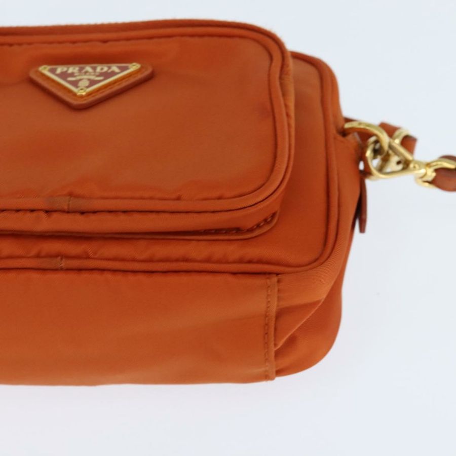 【日本直送】PRADA 單肩包 尼龍 橙色 金色 正品 149289-15
